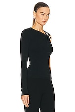 ALAÏA One Shoulder Top in Noir ALA?A, view 2, click to view large image.
