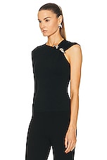 ALAÏA One Shoulder Top in Noir ALA?A, view 3, click to view large image.
