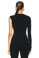 ALAÏA One Shoulder Top in Noir ALA?A, view 4, click to view large image.