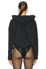 ALAÏA Hooded Bodysuit in Noir, view 4, click to view large image.
