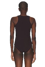 ALAÏA Tank Top Bodysuit in Chocolate, view 4, click to view large image.