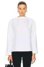 ALAÏA Button Up Top in Blanc, view 1, click to view large image.