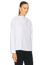 ALAÏA Button Up Top in Blanc, view 2, click to view large image.