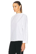 ALAÏA Button Up Top in Blanc, view 3, click to view large image.