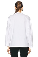 ALAÏA Button Up Top in Blanc, view 4, click to view large image.
