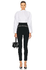 ALAÏA Button Up Top in Blanc, view 5, click to view large image.