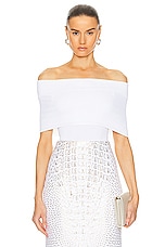 ALAÏA O-shoulder Bodysuit in Blanc, view 1, click to view large image.