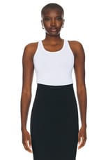 ALAÏA Tank Bodysuit in Blanc, view 1, click to view large image.