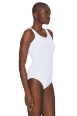 ALAÏA Tank Bodysuit in Blanc, view 3, click to view large image.