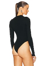 ALAÏA Rib Bodysuit in Noir, view 4, click to view large image.