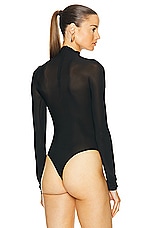 ALAÏA String Bodysuit in Noir, view 4, click to view large image.