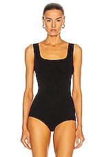 ALAÏA Sleeveless Bodysuit in Noir, view 2, click to view large image.