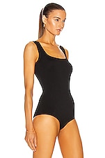 ALAÏA Sleeveless Bodysuit in Noir, view 3, click to view large image.