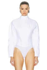 ALAÏA Cinched Top in Blanc, view 1, click to view large image.