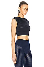 ALAÏA Scalloped Top in Minuit, view 2, click to view large image.