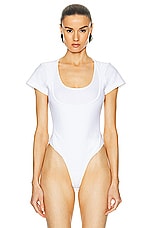 ALAÏA T-shirt Bodysuit in Blanc, view 2, click to view large image.