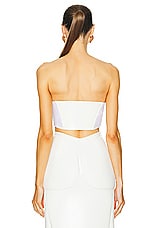 ALAÏA Leather Bustier Bra Top in Blanc, view 4, click to view large image.