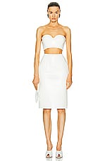 ALAÏA Leather Bustier Bra Top in Blanc, view 5, click to view large image.