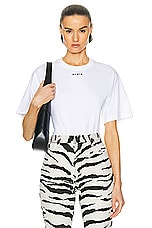 ALAÏA Fluid T-shirt Bodysuit in Blanc & Noir, view 1, click to view large image.