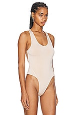 ALAÏA Cut Out Bodysuit in Poudre, view 3, click to view large image.