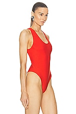 ALAÏA Crossback Bodysuit in Rouge Vif, view 3, click to view large image.