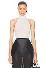 ALAÏA High Neck Bodysuit in Blanc, view 1, click to view large image.