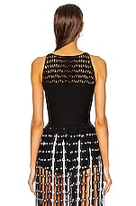 ALAÏA Knit Lace Sleeveless Top in Noir, view 3, click to view large image.