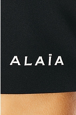 ALAÏA Cropped T-shirt in Noir, view 6, click to view large image.