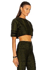 ALAÏA Animalier Top in Noir & Vert, view 2, click to view large image.