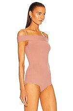 ALAÏA Off the Shoulder Bodysuit in Rose Chair, view 3, click to view large image.