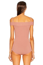 ALAÏA Off the Shoulder Bodysuit in Rose Chair, view 4, click to view large image.