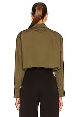 ALAÏA Cotton Poplin Long Sleeve Top in Kaki, view 3, click to view large image.