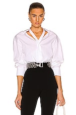 ALAÏA Masculine Loose Shirt in Blanc, view 1, click to view large image.