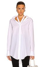ALAÏA Masculine Loose Shirt in Blanc, view 2, click to view large image.