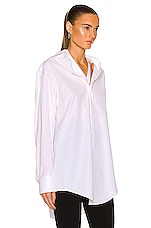ALAÏA Masculine Loose Shirt in Blanc, view 3, click to view large image.