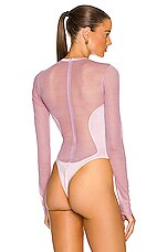 ALAÏA Second Skin Bodysuit in Parme, view 3, click to view large image.