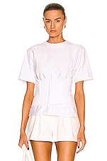 ALAÏA Corset T-Shirt in Blanc, view 2, click to view large image.