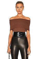 ALAÏA Tank Angie Bodysuit in Marron, view 1, click to view large image.