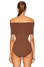 ALAÏA Tank Angie Bodysuit in Marron, view 4, click to view large image.