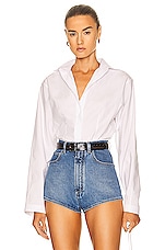 ALAÏA Corset Shirt in Blanc, view 1, click to view large image.