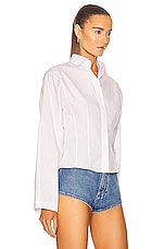 ALAÏA Corset Shirt in Blanc, view 2, click to view large image.