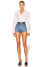 ALAÏA Corset Shirt in Blanc, view 4, click to view large image.