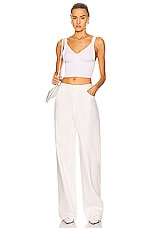 ALAÏA Rib Top in Blanc, view 4, click to view large image.