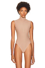 ALAÏA Angie Bodysuit in Nude, view 2, click to view large image.