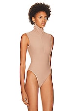 ALAÏA Angie Bodysuit in Nude, view 3, click to view large image.