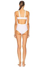 ALAÏA Original One Piece Bikini Swimsuit in Blanc, view 3, click to view large image.