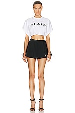 ALAÏA Swim Skirt in Noir ALA?A, view 5, click to view large image.