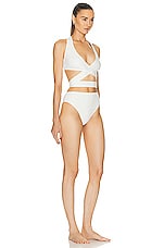 ALAÏA Criss Cross Bikini Set in Blanc, view 2, click to view large image.