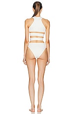 ALAÏA Criss Cross Bikini Set in Blanc, view 4, click to view large image.