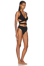 ALAÏA Criss Cross Bikini Set in Noir Alaia, view 2, click to view large image.